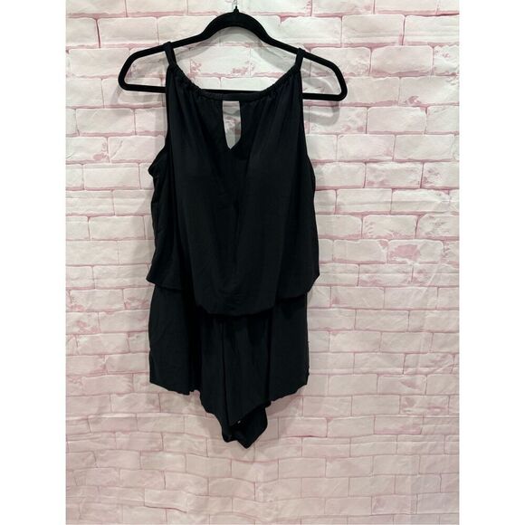 Aqua Green Women's Standard Keyhole Blouson Romper size 16W - Picture 3 of 8